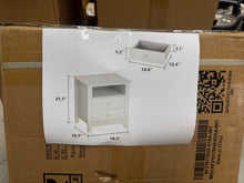 White Wooden Nightstand, Sidetable, End Table with 2 Drawers and Open Shelf, 19.7 L x 15.7 in. W x 21.7 in. H!! NEW IN BOX!!