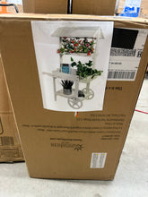 Sunnydaze 21.75 in. x 33.75 in. x 49.25 in. Country Market Wood Flower Stand Raised Garden Bed White!! NEW IN BOX!!