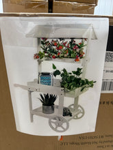 Sunnydaze 21.75 in. x 33.75 in. x 49.25 in. Country Market Wood Flower Stand Raised Garden Bed White!! NEW IN BOX!!
