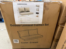 46 in. x 26 in. Outdoor Patio Replacement Loveseat Cushion Set with Backrest Cream!! NEW IN BOX!!