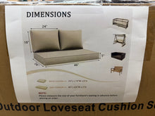 46 in. x 26 in. Outdoor Patio Replacement Loveseat Cushion Set with Backrest Cream!! NEW IN BOX!!