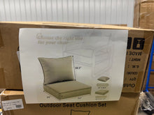22 in. x 24 in. x 4 in. Square Outdoor Deep Seating Cushion Set Seat and Back Cushion for Lounge Chair Cream!! NEW IN BOX!!