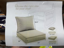 22 in. x 24 in. x 4 in. Square Outdoor Deep Seating Cushion Set Seat and Back Cushion for Lounge Chair Cream!! NEW IN BOX!!