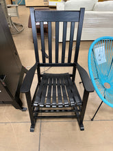 Vermont Porch Rocker Black Wood Outdoor Rocking Chair- new and assembled - small scratch - see pics please!