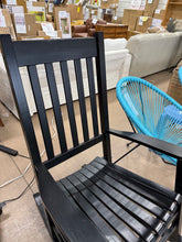 Vermont Porch Rocker Black Wood Outdoor Rocking Chair- new and assembled - small scratch - see pics please!