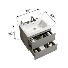 Hostetler Wall-Mounted Bathroom Vanity with Sink- new