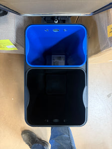 Home Zone Living 13.2 Gal. Stainless Steel Step-On Kitchen Trash Can with Dual Compartments and Slim Shape!! BRAND NEW!!