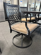 8-Piece Metal Outdoor Patio Dining Set with Beige Cushions and Umbrella! (NEW & ASSEMBLED!)