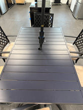 8-Piece Metal Outdoor Patio Dining Set with Beige Cushions and Umbrella! (NEW & ASSEMBLED!)
