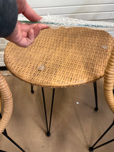 Winado 3-Piece Wicker Outdoor Bistro Set with Transparent Glass Table and Chair Seat Cushion! (NEW & ASSEMBLED)