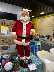 5 ft animated Santa with microphone- used