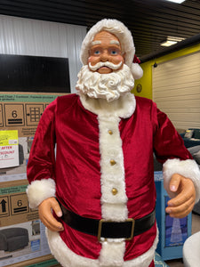5 ft animated Santa with microphone- used