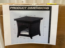Brown Wicker Outdoor End Table Pet Side Table with Storage!! NEW IN BOX!!