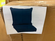 Arden 24 in. x 24 in. 2-Piece Deep Seating Outdoor Lounge Chair Cushion in Sapphire Blue Leala!! NEW IN BOX(SET OF 2)!!