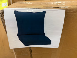 Arden 24 in. x 24 in. 2-Piece Deep Seating Outdoor Lounge Chair Cushion in Sapphire Blue Leala!! NEW IN BOX(SET OF 2)!!