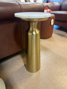 Cardina 10 in. White Round Marble End Table!! BRAND NEW!!
