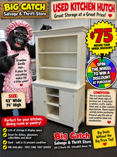 USED KITCHEN HUTCH — ONLY $75! 🎉🦍

🏡 LOTS OF STORAGE & DISPLAY SPACE FOR ONLY $75!