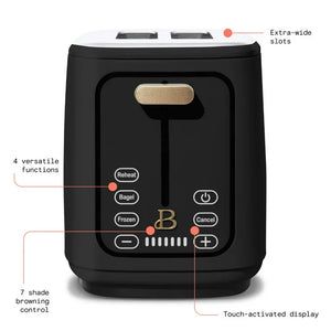 Beautiful 2 Slice Touchscreen Toaster, Black by Drew Barrymore- NEW IN BOX!!!