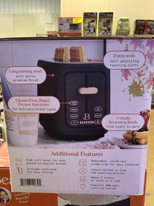 Beautiful 2 Slice Touchscreen Toaster, Black by Drew Barrymore- NEW IN BOX!!!