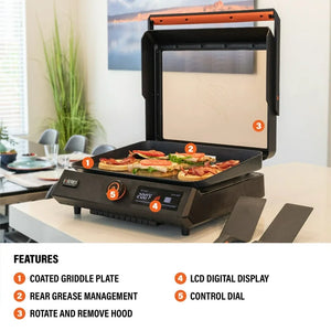 Blackstone E-Series 17" Electric Tabletop Griddle with Hood, Black! (NEW)