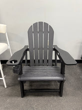 Outdoor Adirondack Chair HDPE Quick Clip-On Installation Waterproof Outdoor Chair with Cup Holder in Black (1-Pack)! (NEW IN BOX)