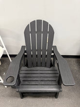 Outdoor Adirondack Chair HDPE Quick Clip-On Installation Waterproof Outdoor Chair with Cup Holder in Black (1-Pack)! (NEW IN BOX)