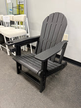 Outdoor Adirondack Chair HDPE Quick Clip-On Installation Waterproof Outdoor Chair with Cup Holder in Black (1-Pack)! (NEW IN BOX)