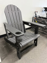 Outdoor Adirondack Chair HDPE Quick Clip-On Installation Waterproof Outdoor Chair with Cup Holder in Black (1-Pack)! (NEW IN BOX)