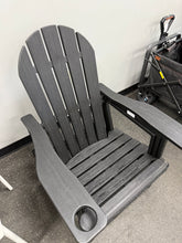 Outdoor Adirondack Chair HDPE Quick Clip-On Installation Waterproof Outdoor Chair with Cup Holder in Black (1-Pack)! (NEW IN BOX)