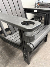 Outdoor Adirondack Chair HDPE Quick Clip-On Installation Waterproof Outdoor Chair with Cup Holder in Black (1-Pack)! (NEW IN BOX)