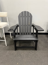 Outdoor Adirondack Chair HDPE Quick Clip-On Installation Waterproof Outdoor Chair with Cup Holder in Black (1-Pack)! (NEW IN BOX)
