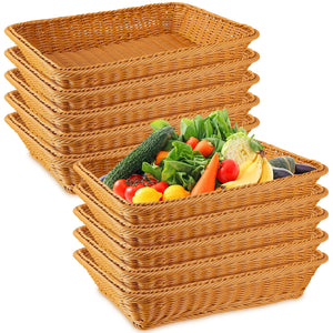 Picnic baskets. Wicker containers with fruit, vegetables, bread