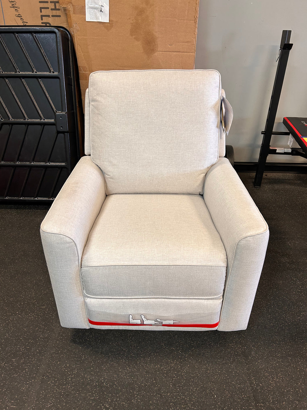 True Innovations Paxley Fabric Swivel Glider Recliner! (NEW - FRILLY SPOT FROM SHIPPING)