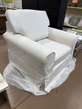 Ashton Ivory Polyester Arm Chair with Removable Cushions