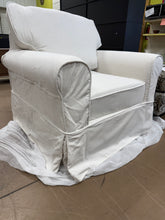 Ashton Ivory Polyester Arm Chair with Removable Cushions