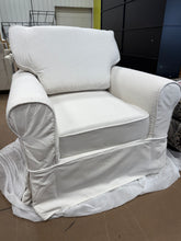 Ashton Ivory Polyester Arm Chair with Removable Cushions