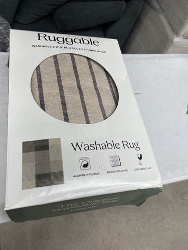 RUGGABLE AREA RUG 8' x 10' WASHABLE FLATWOVEN TWO-PIECE SYSTEM GRADASI NON-SLIP- new in box