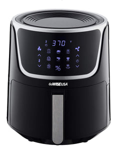 GoWISE USA GW22956 7-Quart Electric Air Fryer with Dehydrator, Led Digital Touchscreen with 8 Functions + Recipes, 7.0-Qt, Black/Silver!(New, missing 3 racks)
