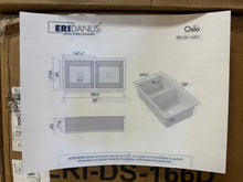 Eridanus Oslo 32 in. Drop-In/Undermount Double Bowl Fireclay Kitchen Sink in Crisp White with Botton Grid and Basket Strainer!! NEW IN BOX!!