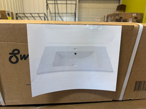 Swiss Madison 30 in. W x 18 in. D Ceramic Vanity Top in Glossy White!! NEW IN BOX!!