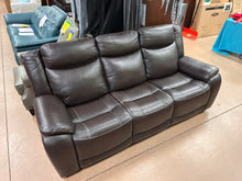Harvey Leather Power Reclining Sofa with Power Headrests!! NEW AND ASSEMBLED - SCRATCHED ARM!)