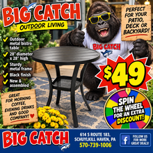 Check out this NEW Outdoor Metal Bistro Table — already ASSEMBLED and ready to go! No shipping