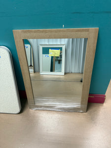 Glacier Bay Huckleberry 24 in. W x 32 in. H Rectangular Framed Wall Mount Bathroom Vanity Mirror in Weathered Tan!! BRAND NEW!!