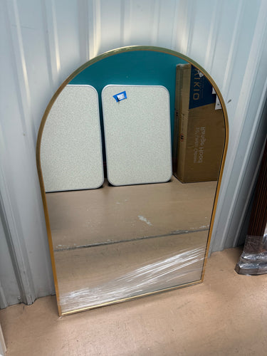 20 in. W x 30 in. H x 1.1 in.  Gold Aluminum Alloy Framed Arched Wall Mirror for Bathroom!! BRAND NEW!!