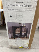 New Bedford 2 Door Accent Cabinet Black - Threshold: Elegant Storage, Pewter Hardware, Wood Veneer! (NEW IN BOX)