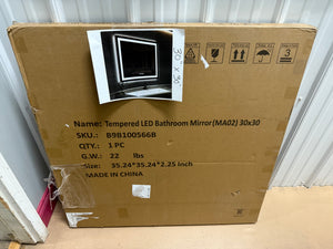 LOVMOR 30x30 Inch LED Bathroom Mirror with Anti Fog Dimmable Lights 3 Color Temperature Memory Function ETL Certified!! NEW IN BOX!!