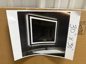 LOVMOR 30x30 Inch LED Bathroom Mirror with Anti Fog Dimmable Lights 3 Color Temperature Memory Function ETL Certified!! NEW IN BOX!!