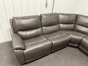 Wylder Leather Power Reclining Sectional with Power Headrests! (DEPARTMENT STORE RETURN - GREAT CONDITION - TWO CHAIRS HAVE RUB MARKS)