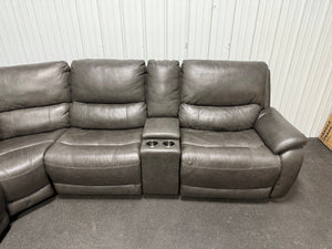 Wylder Leather Power Reclining Sectional with Power Headrests! (DEPARTMENT STORE RETURN - GREAT CONDITION - TWO CHAIRS HAVE RUB MARKS)