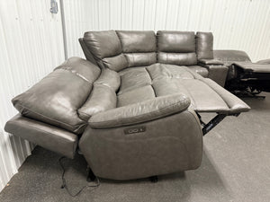 Wylder Leather Power Reclining Sectional with Power Headrests! (DEPARTMENT STORE RETURN - GREAT CONDITION - TWO CHAIRS HAVE RUB MARKS)